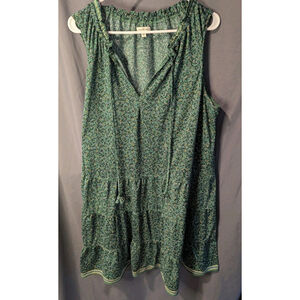 Max Studio 1x Floral Print Green Swing Dress